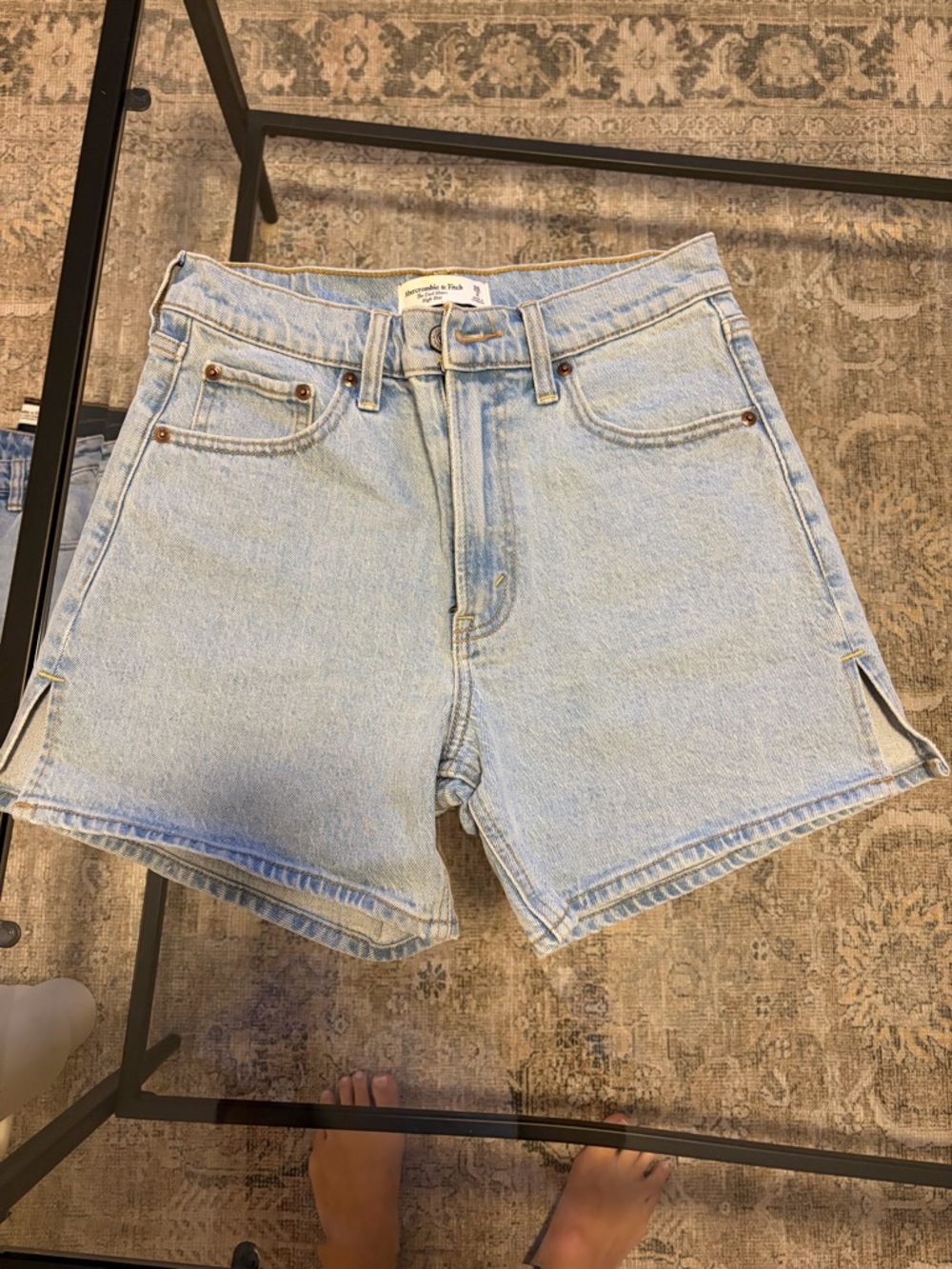 Abercrombie & Fitch Dad Light Blue Denim Jean Shorts